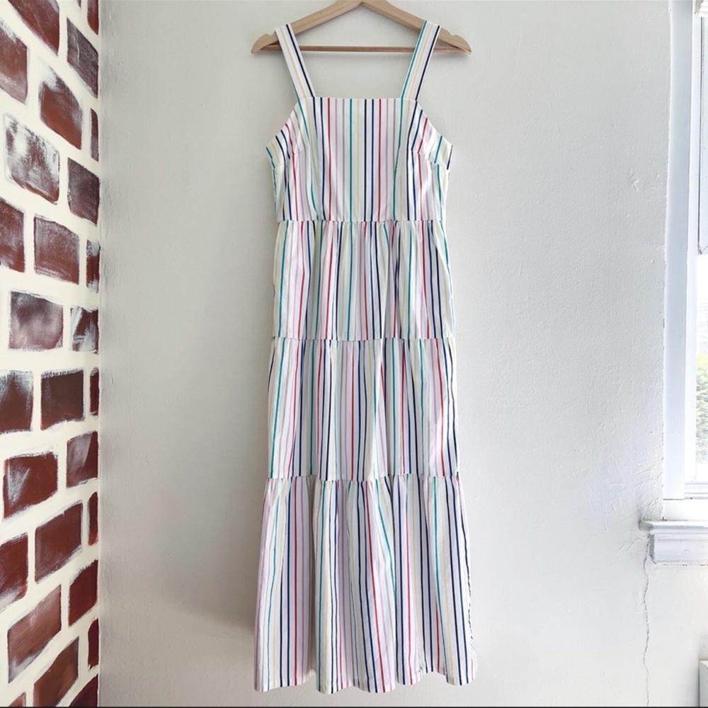 J. Crew Factory Striped Midi Dress - Multicolor